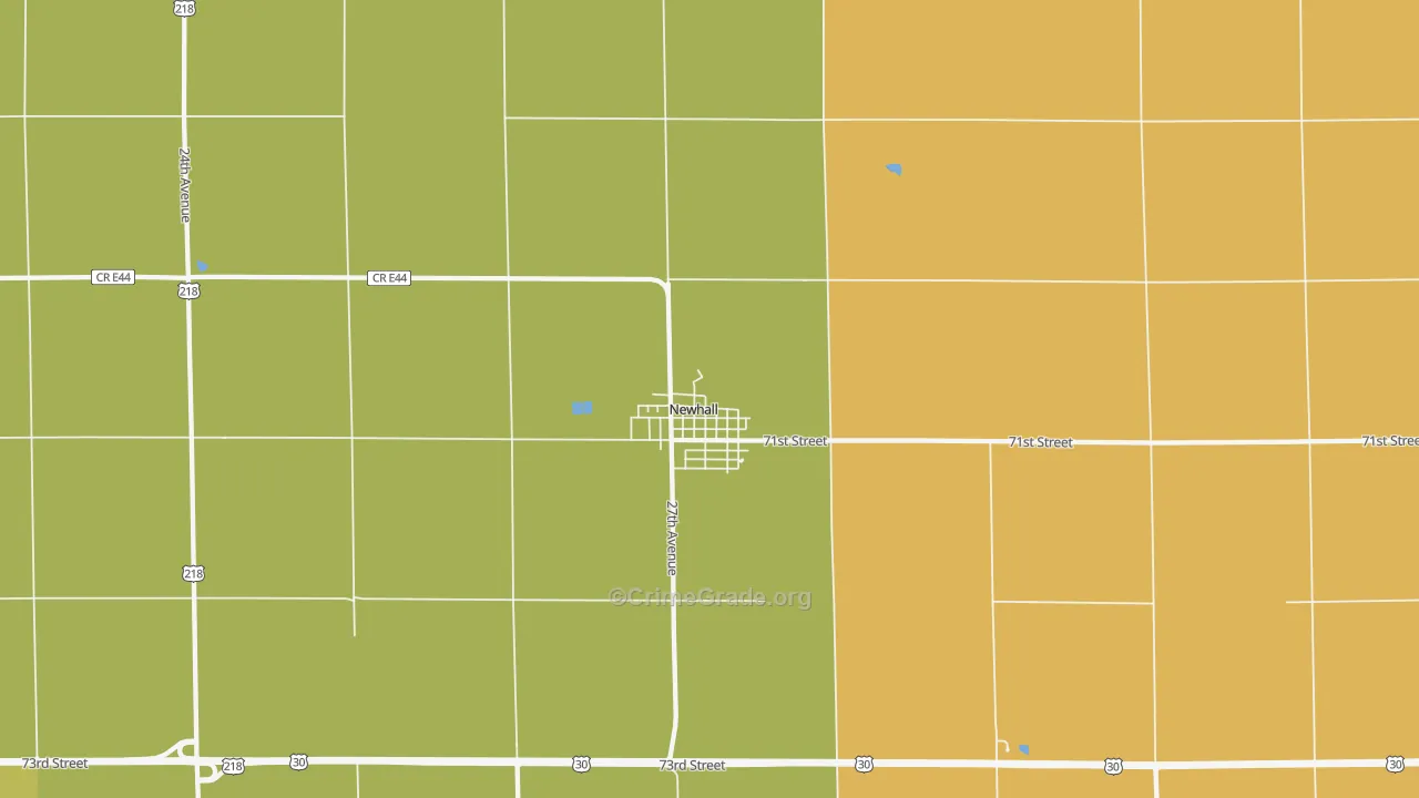 Newhall, IA Map of Murder Rates