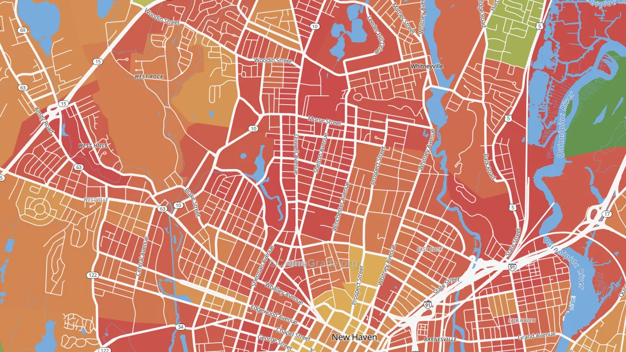 Newhallville, New Haven, CT Map of Murder Rates