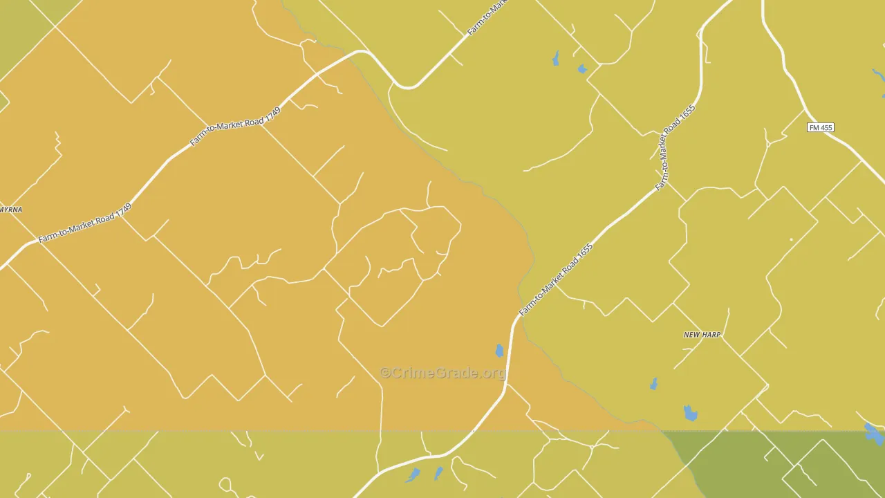 Newharp, TX Map of Murder Rates