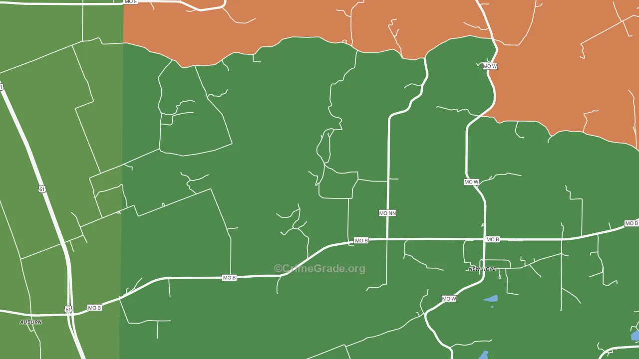 Newhope, MO Map of Murder Rates