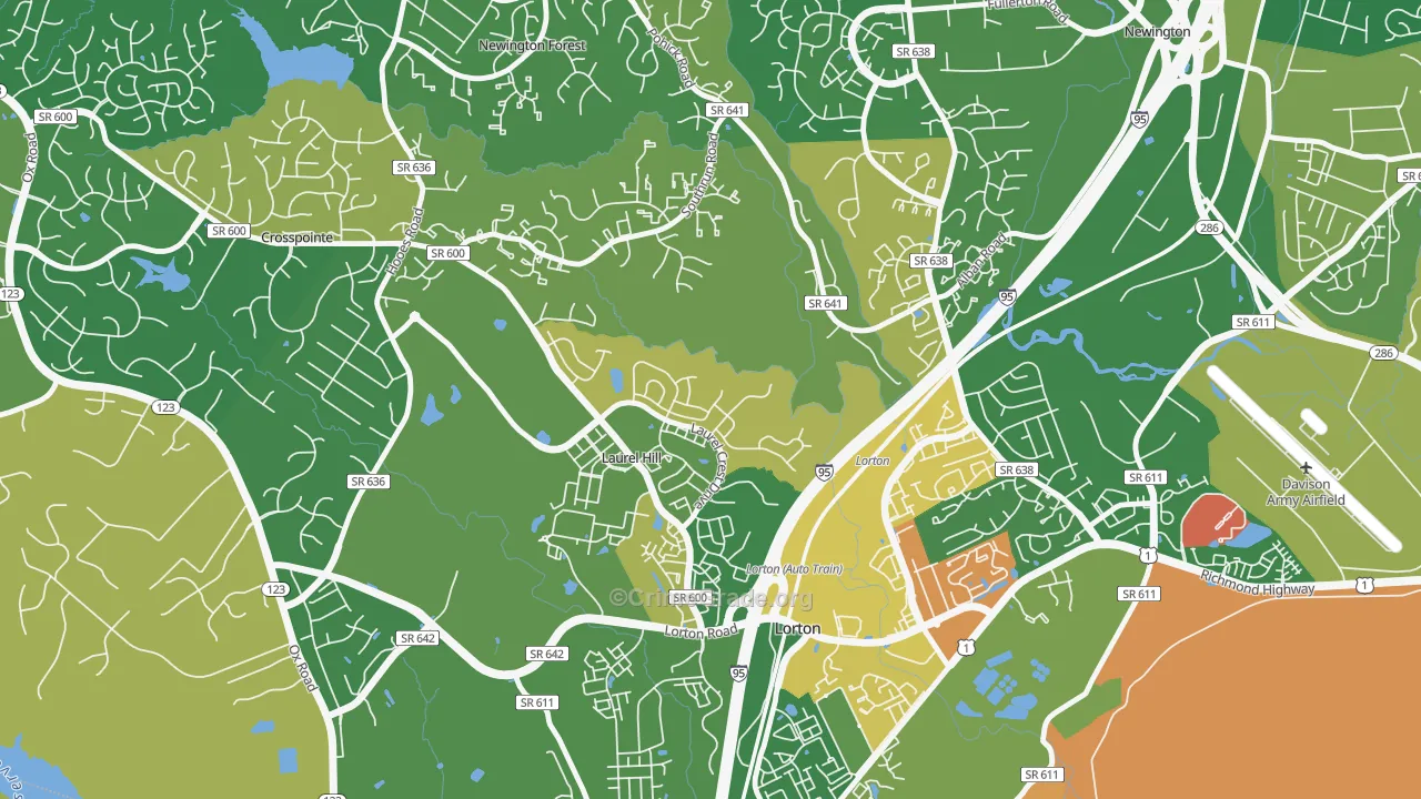 Newington Forest, VA Map of Murder Rates