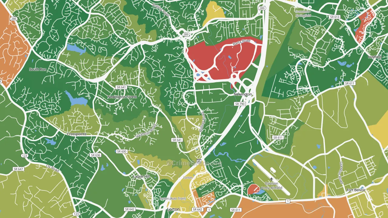 Newington, VA Map of Murder Rates