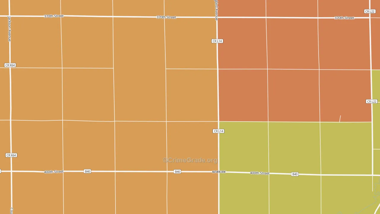 Newkirk, IA Map of Murder Rates