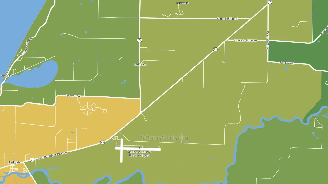Newland, MI Map of Murder Rates