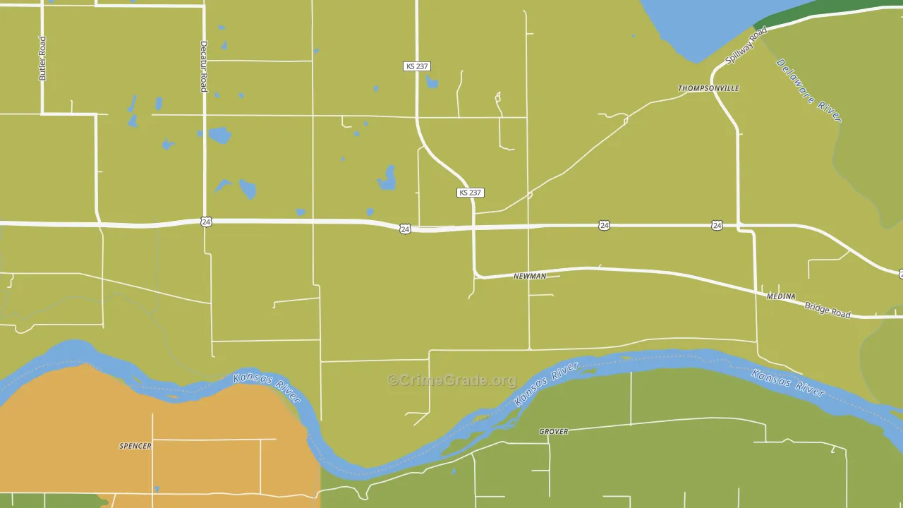 Newman, KS Map of Murder Rates