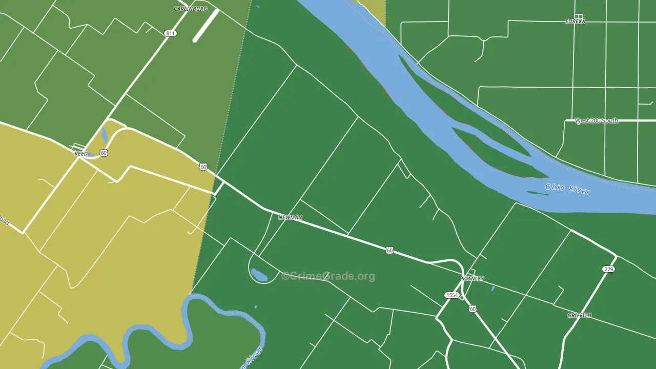 Newman, KY Map of Murder Rates