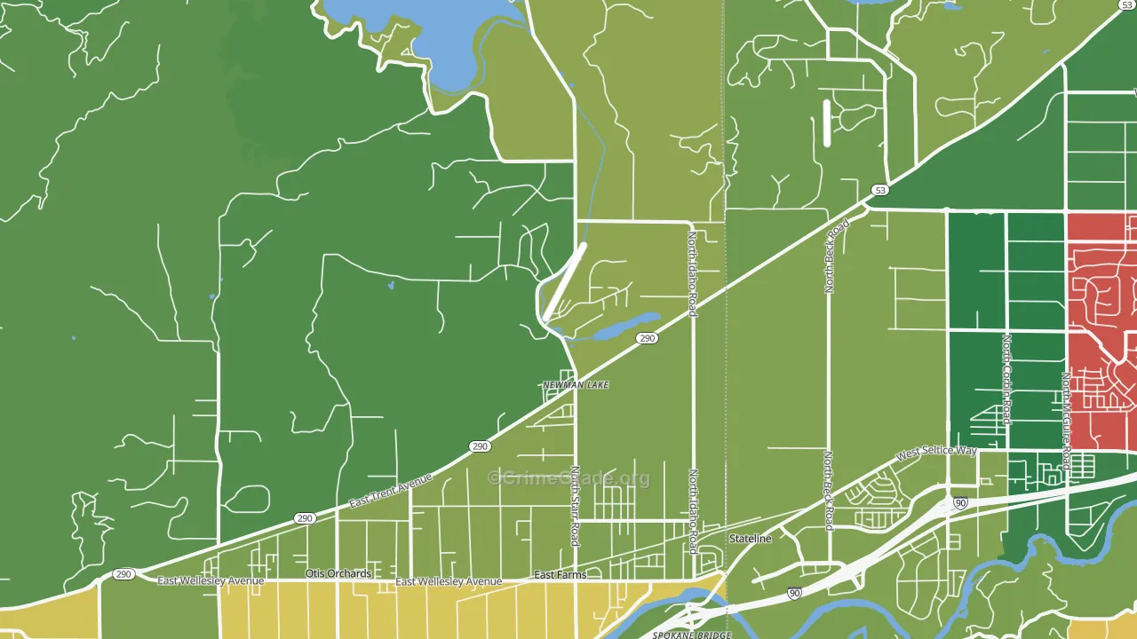 Newman Lake, WA Map of Murder Rates