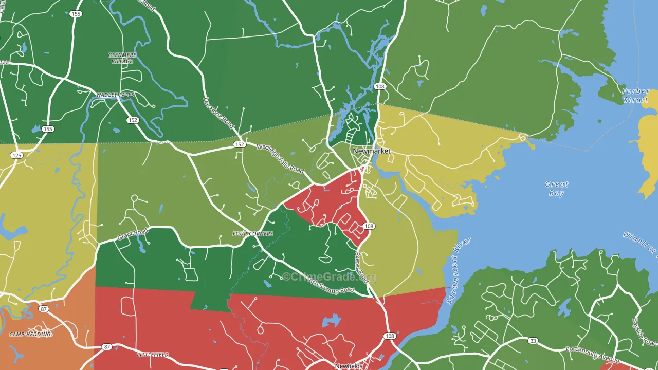 Newmarket, NH Map of Murder Rates