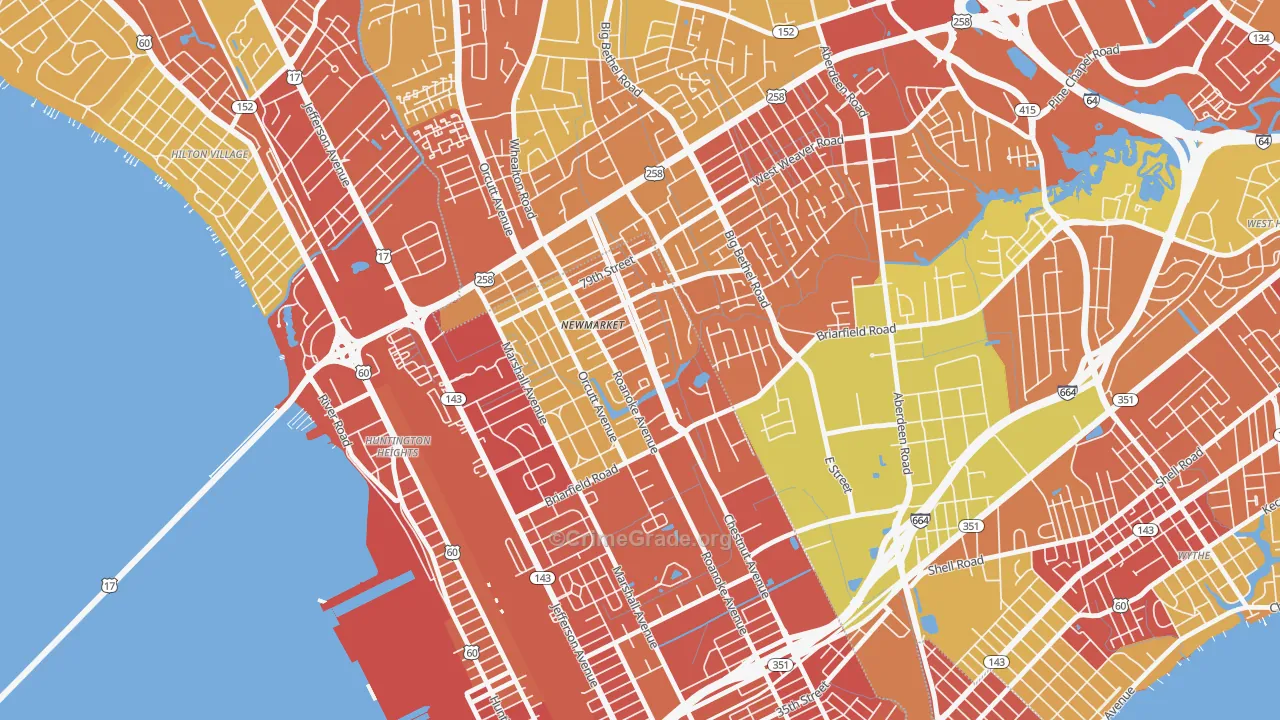 Newmarket South, Newport News, VA Map of Murder Rates