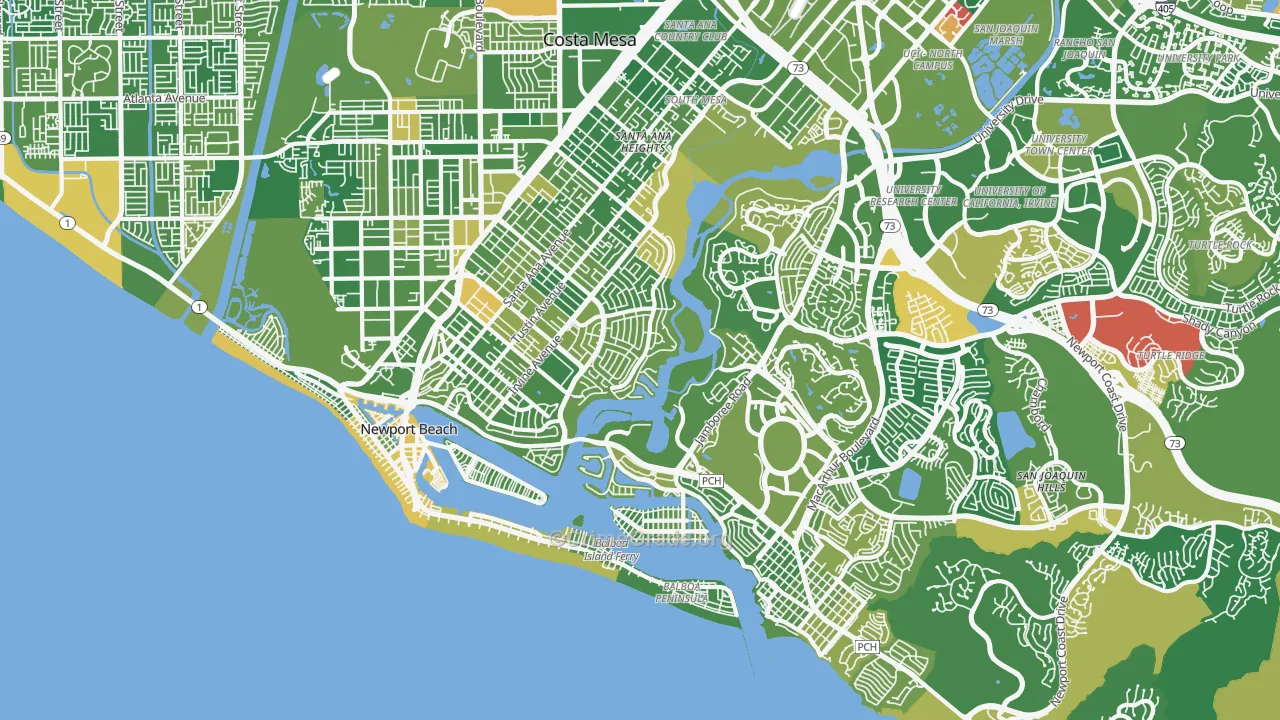 Newport Beach, CA Map of Murder Rates