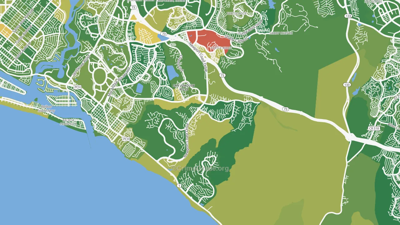 Newport Coast, CA Map of Murder Rates