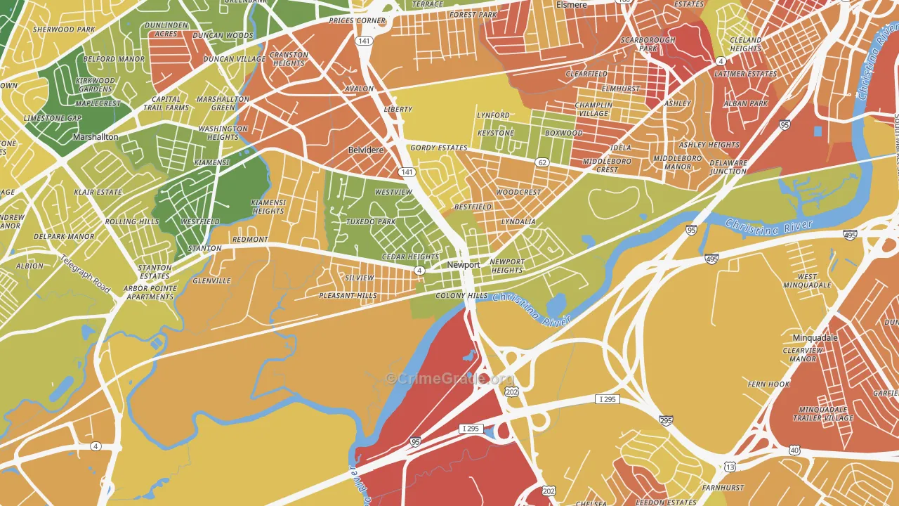 Newport, DE Map of Murder Rates