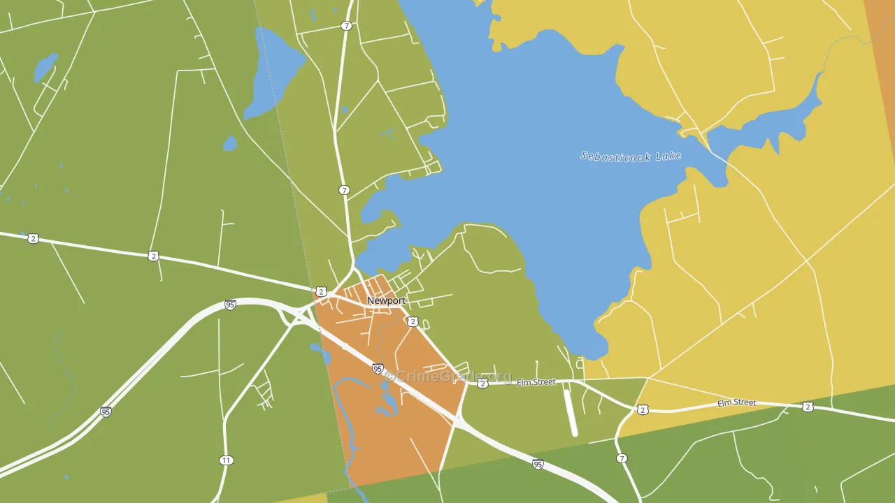 Newport, ME Map of Murder Rates