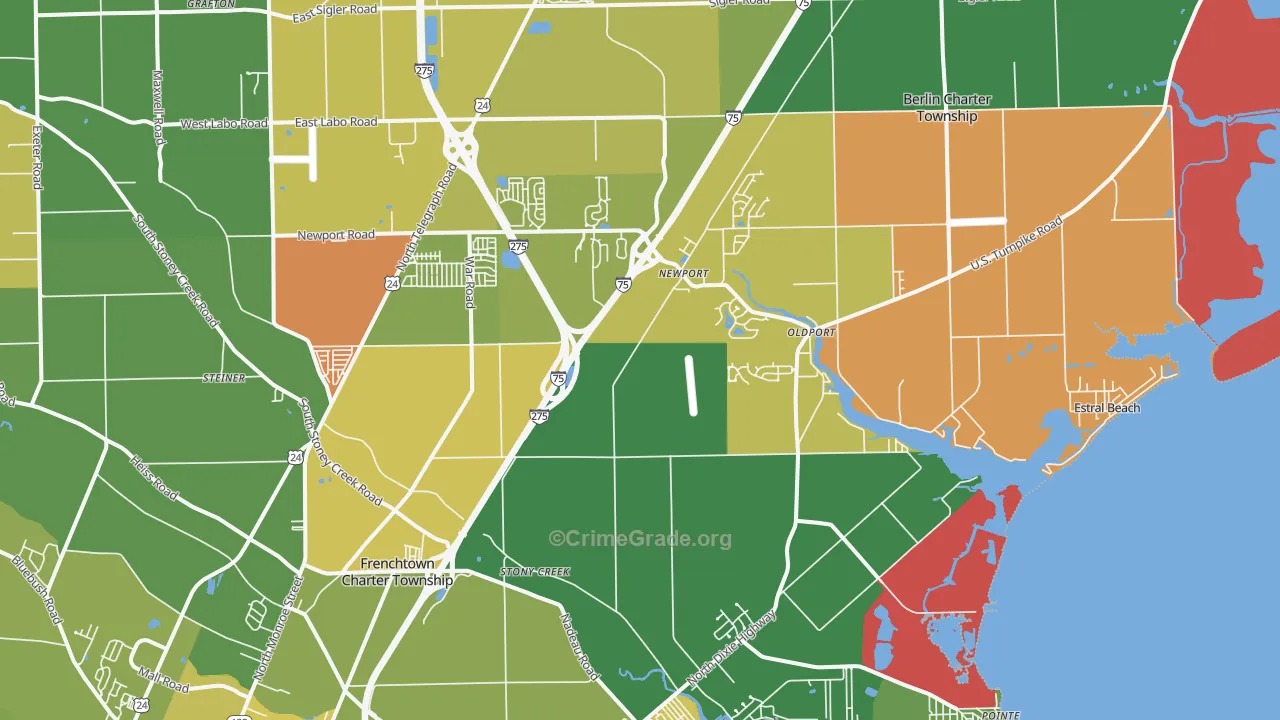 Newport, MI Map of Murder Rates