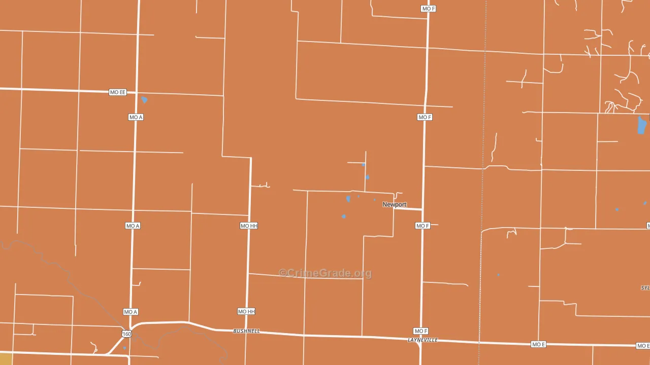 Newport, MO Map of Murder Rates