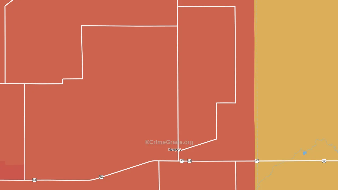 Newport, NE Map of Murder Rates