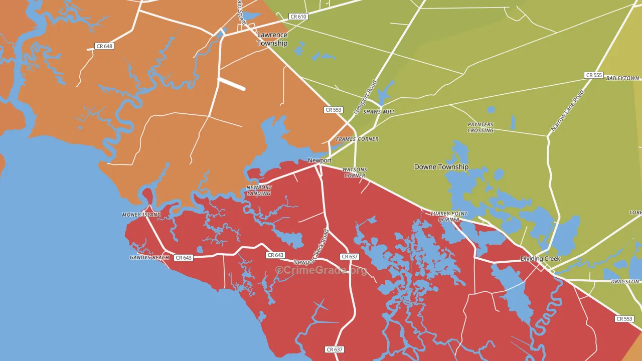 Newport, NJ Map of Murder Rates