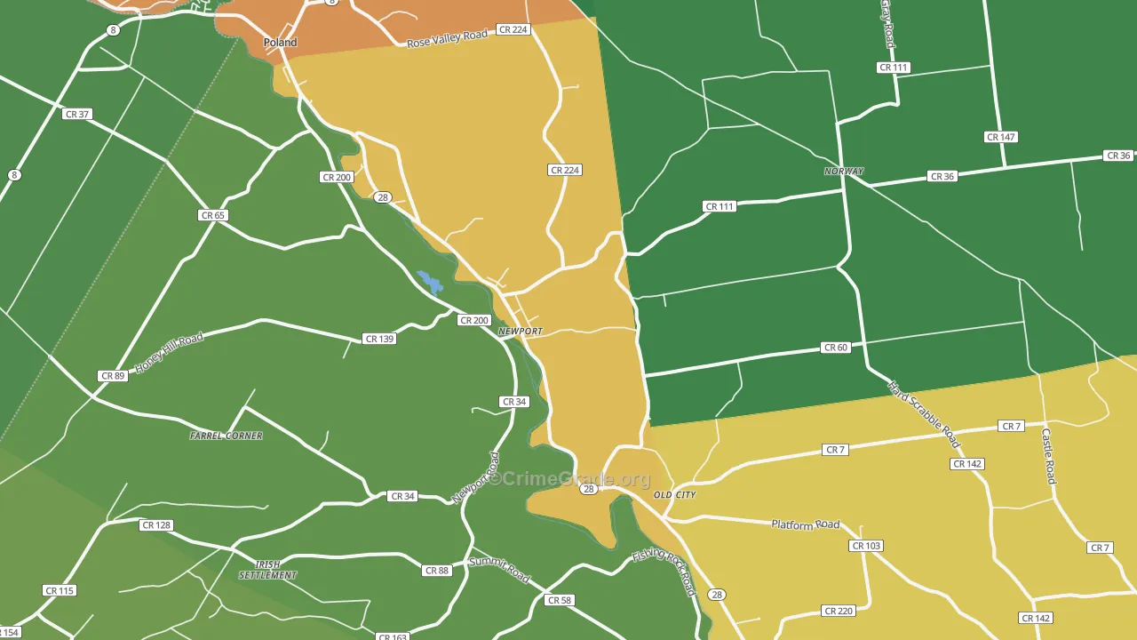 Newport, NY Map of Murder Rates