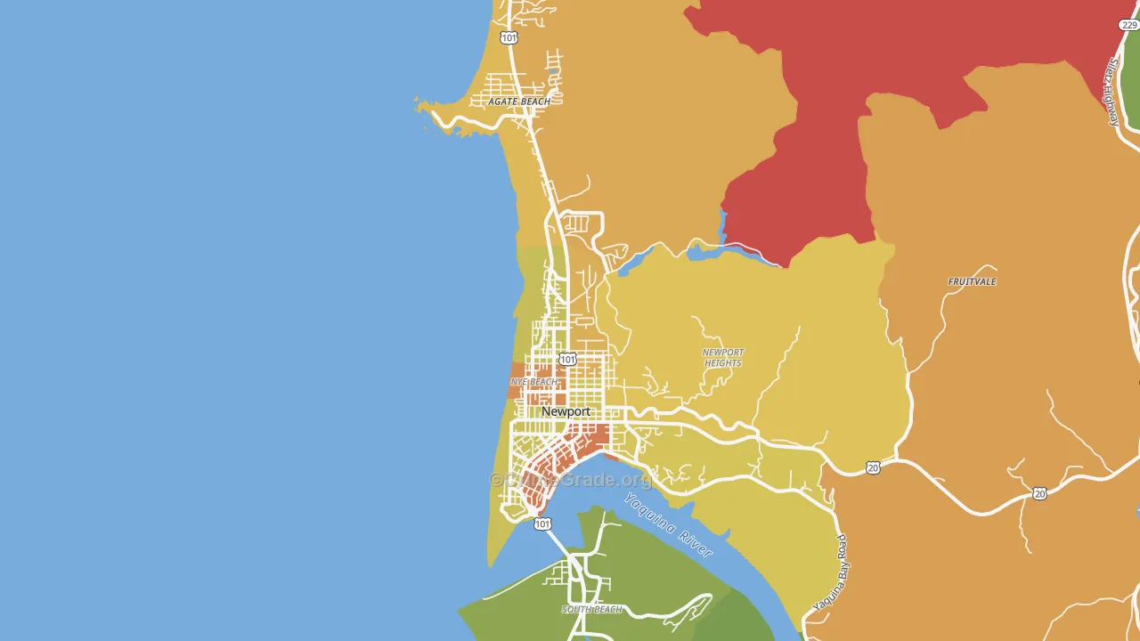 Newport, OR Map of Murder Rates