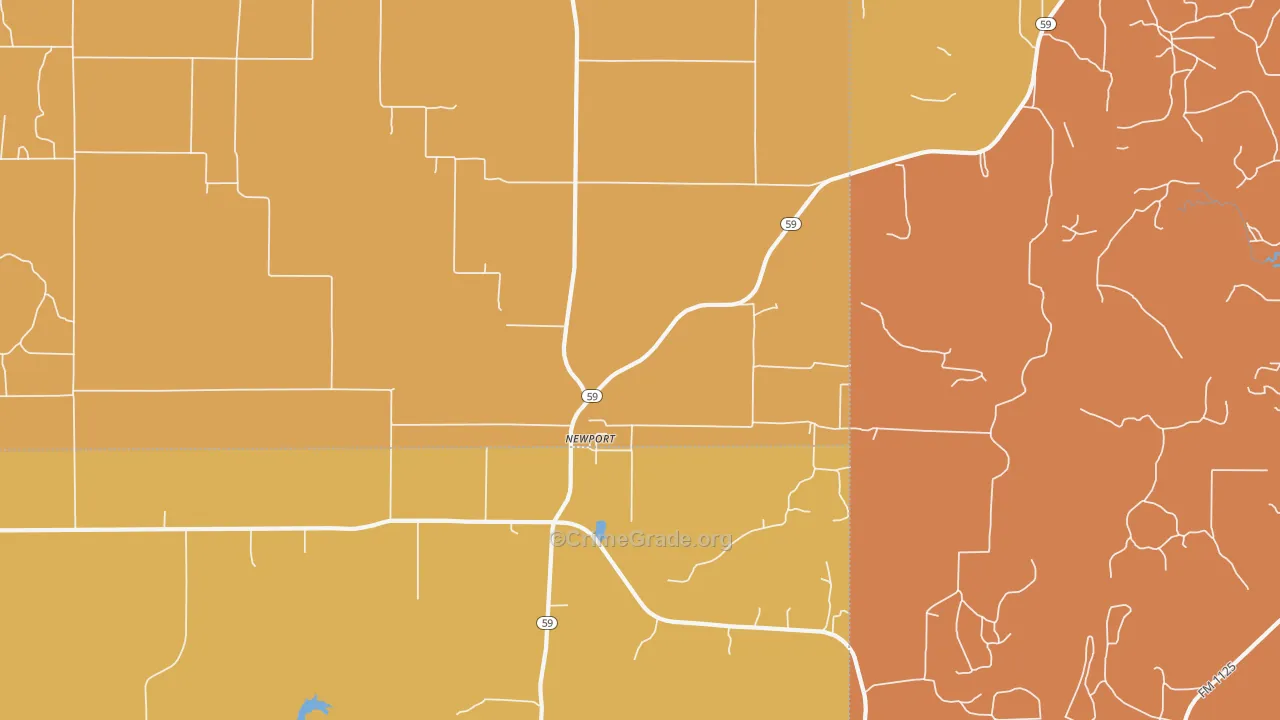 Newport, TX Map of Murder Rates