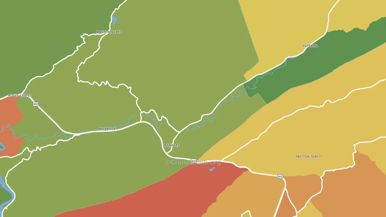 Newport, VA Map of Murder Rates