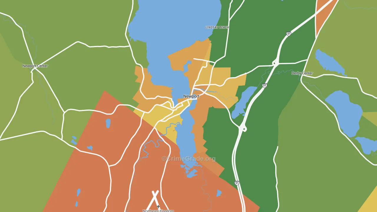 Newport, VT Map of Murder Rates