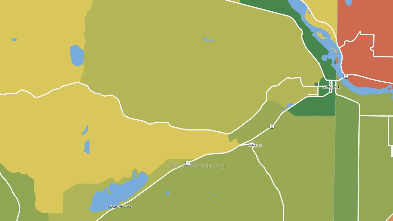 Newport, WA Map of Murder Rates