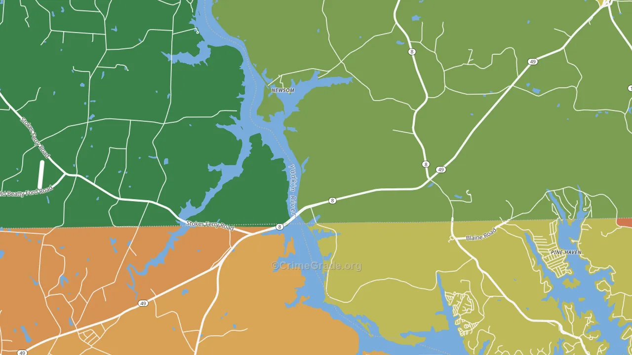 Newsom, NC Map of Murder Rates
