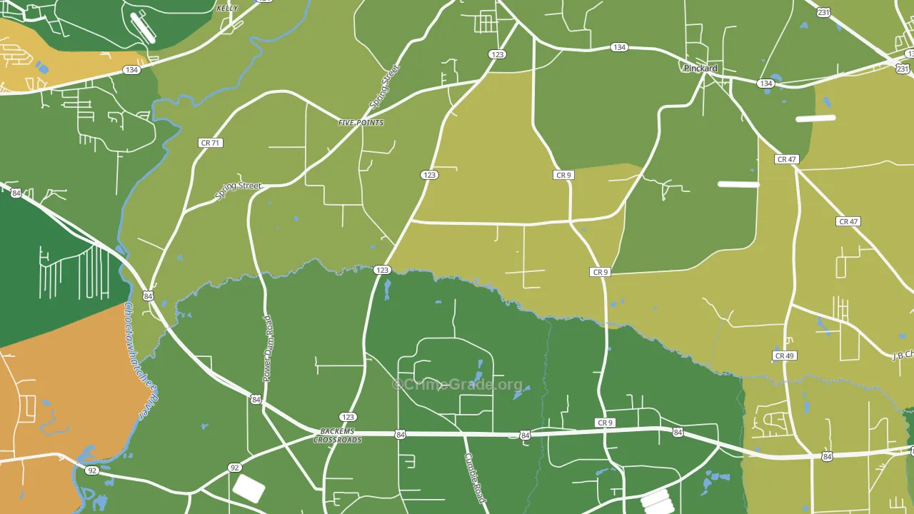 Newton, AL Map of Murder Rates