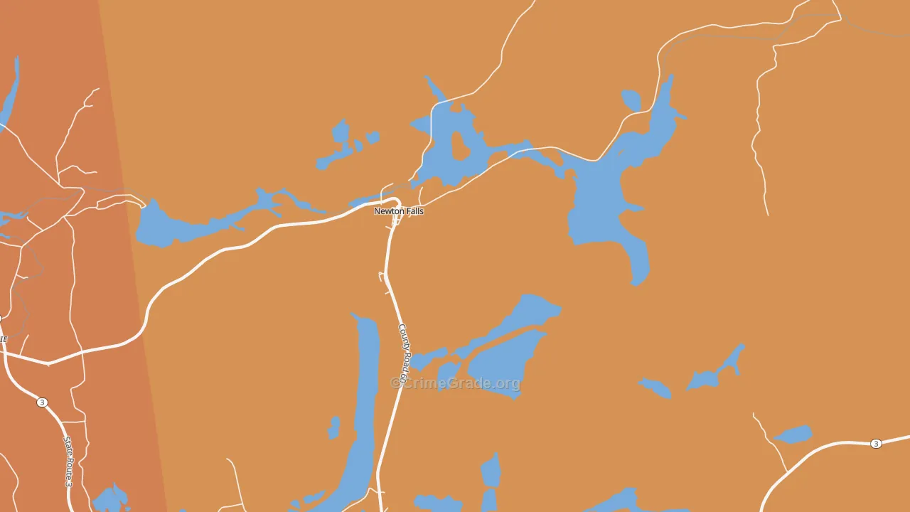 Newton Falls, NY Map of Murder Rates