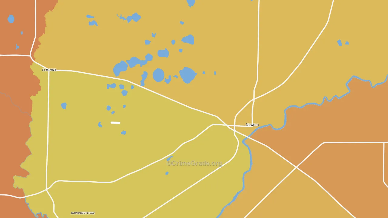 Newton, GA Map of Murder Rates