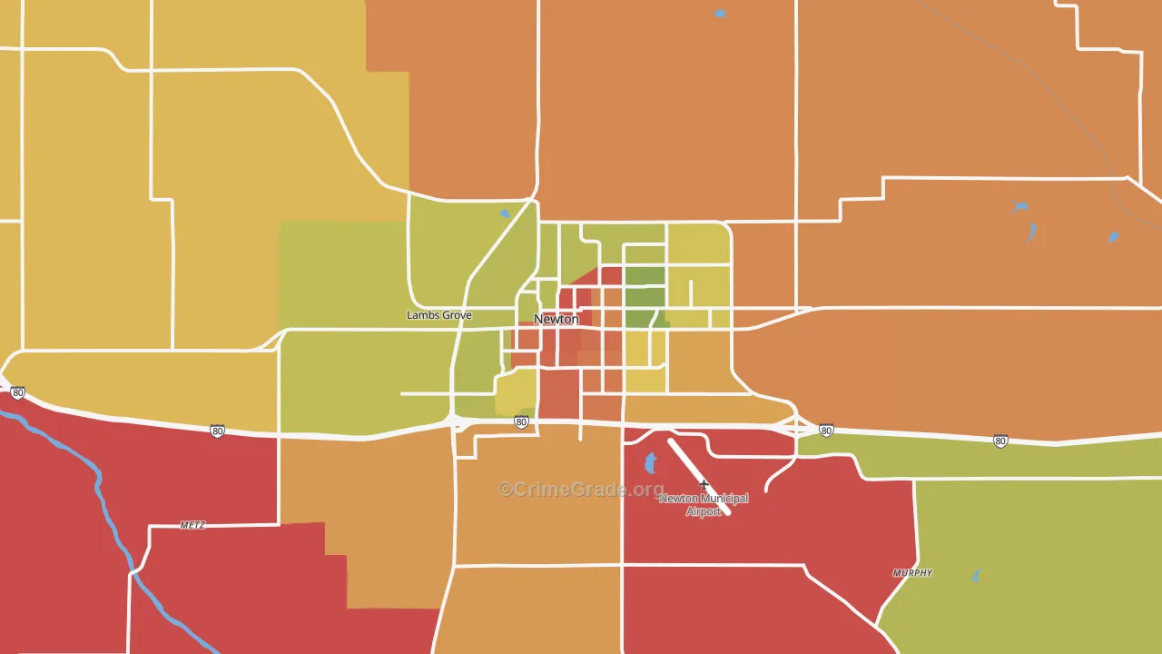 Newton, IA Map of Murder Rates
