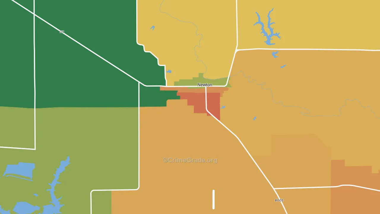 Newton, IL Map of Murder Rates