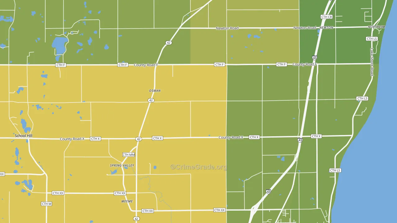 Newton, WI Map of Murder Rates