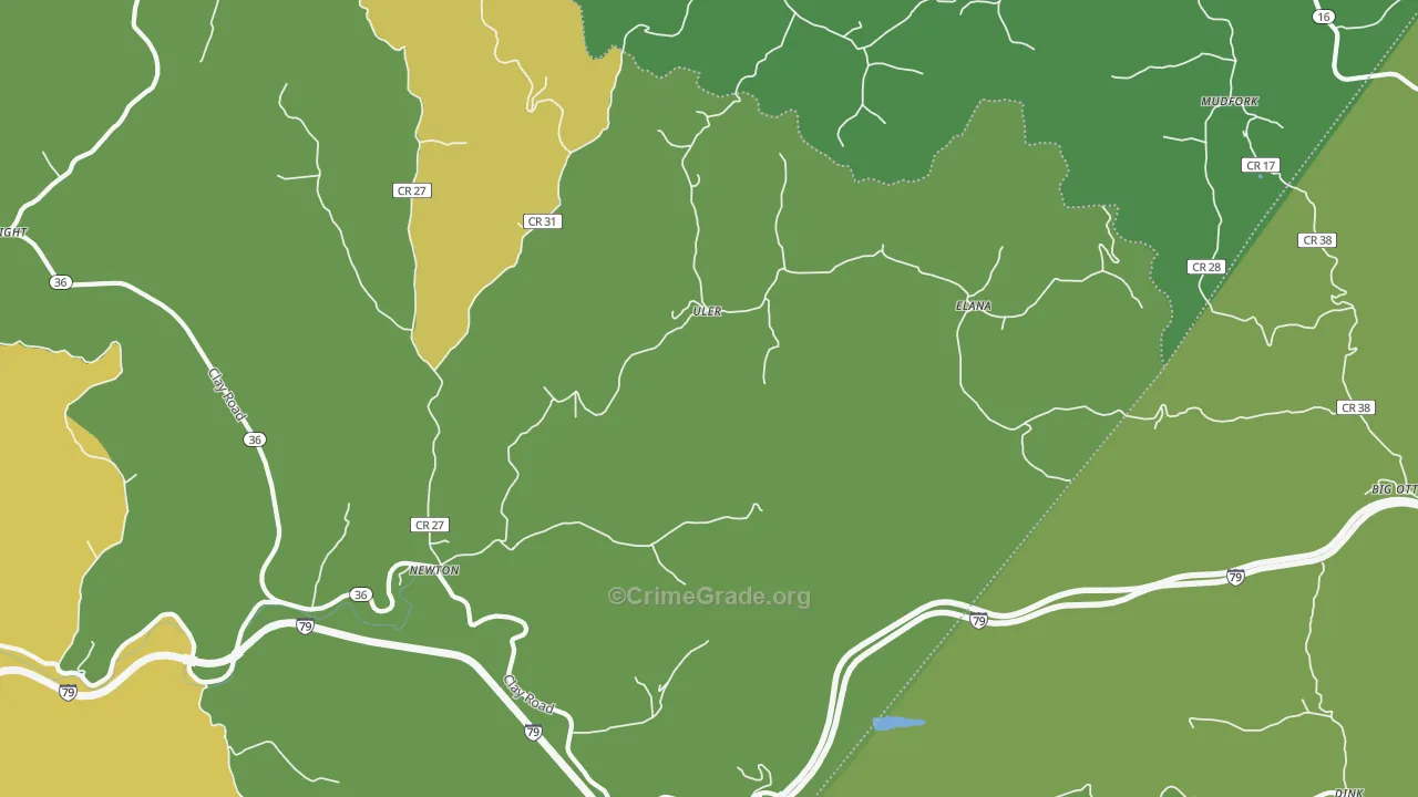Newton, WV Map of Murder Rates