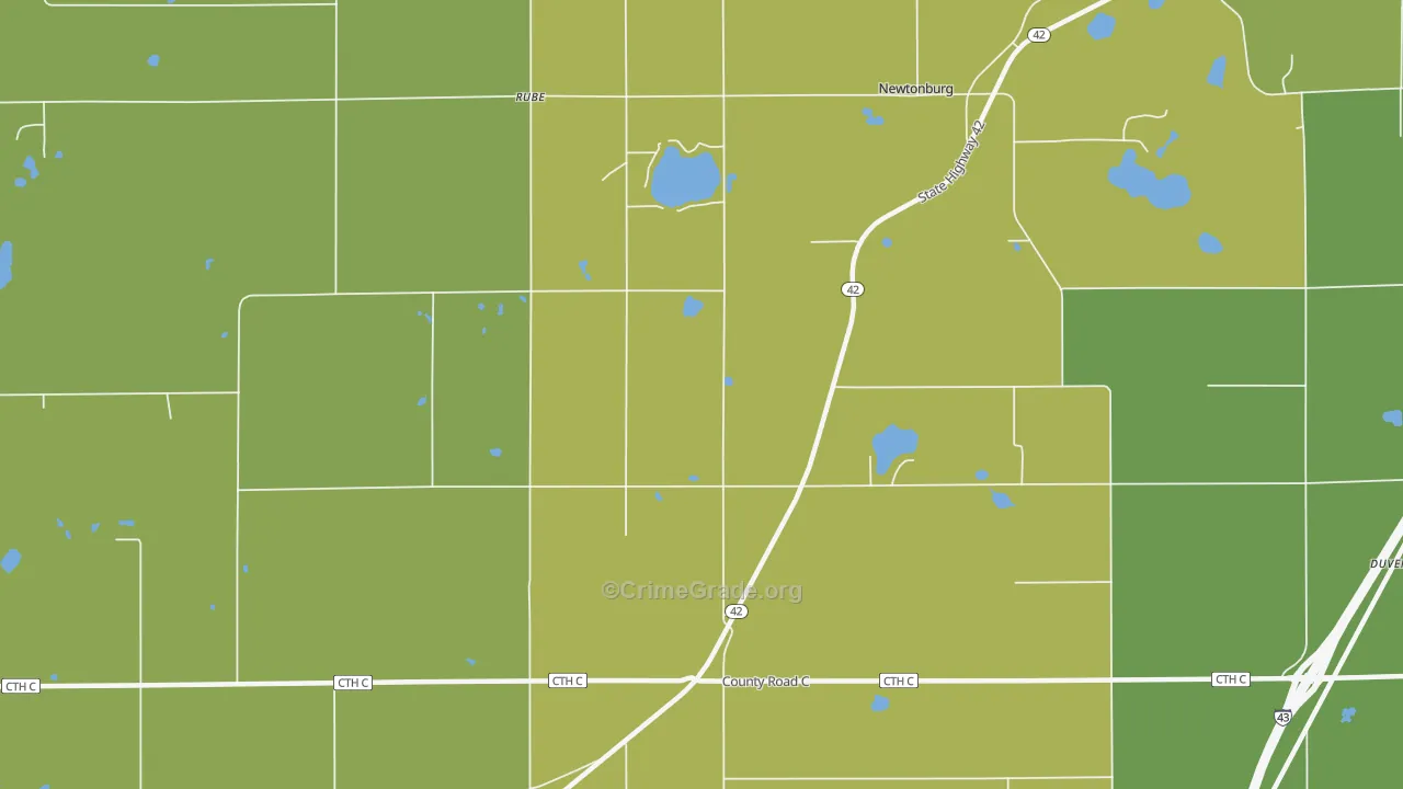 Newtonburg, WI Map of Murder Rates