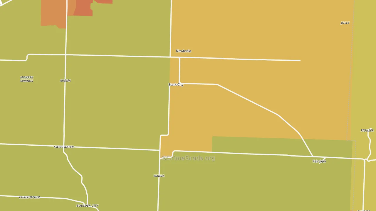Newtonia, MO Map of Murder Rates