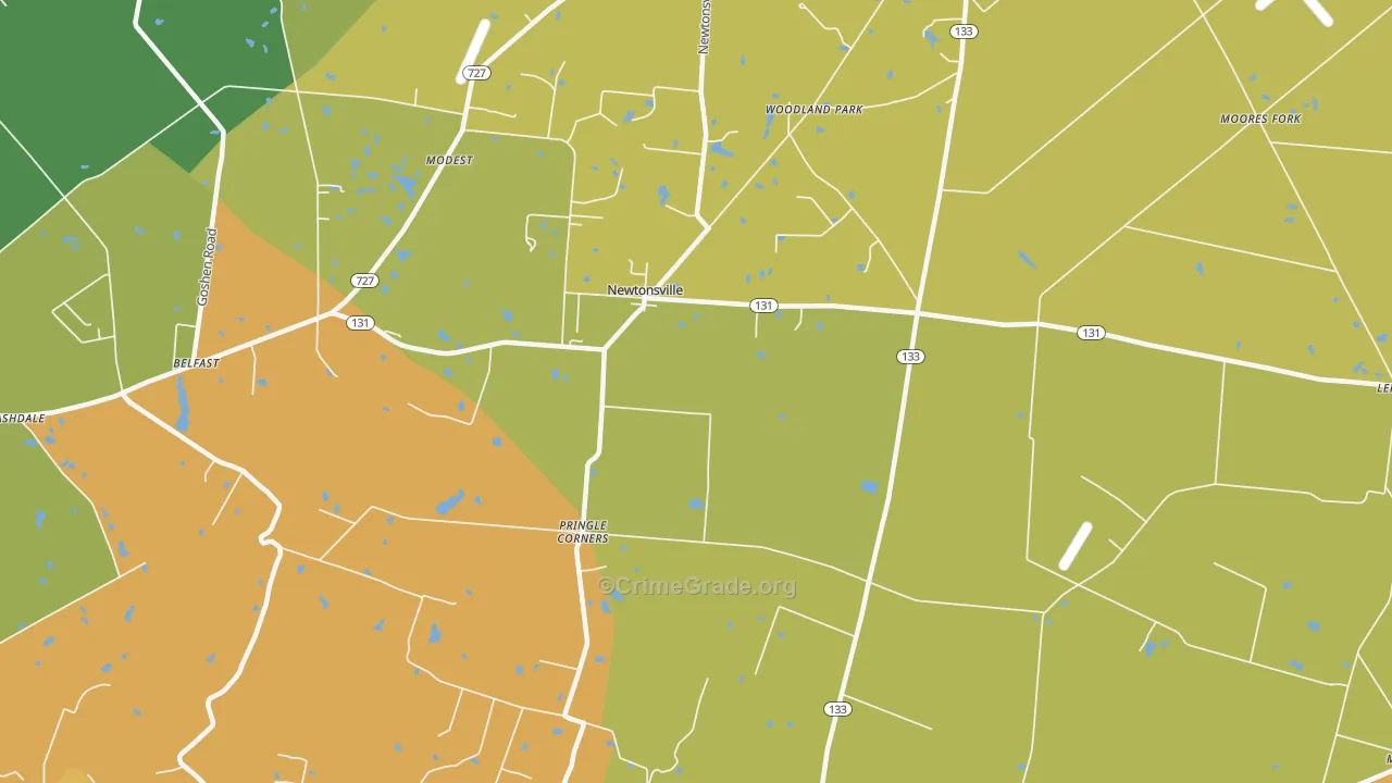 Newtonsville, OH Map of Murder Rates