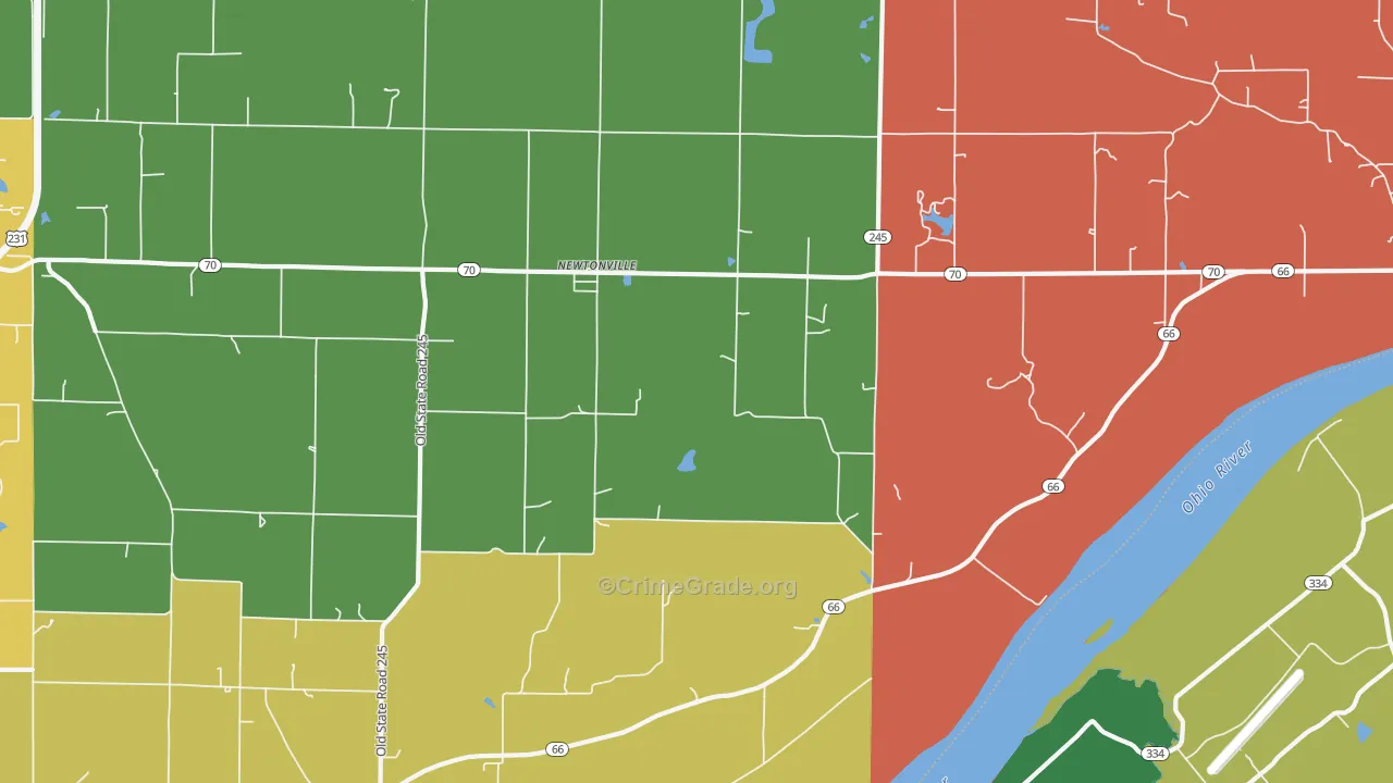Newtonville, IN Map of Murder Rates