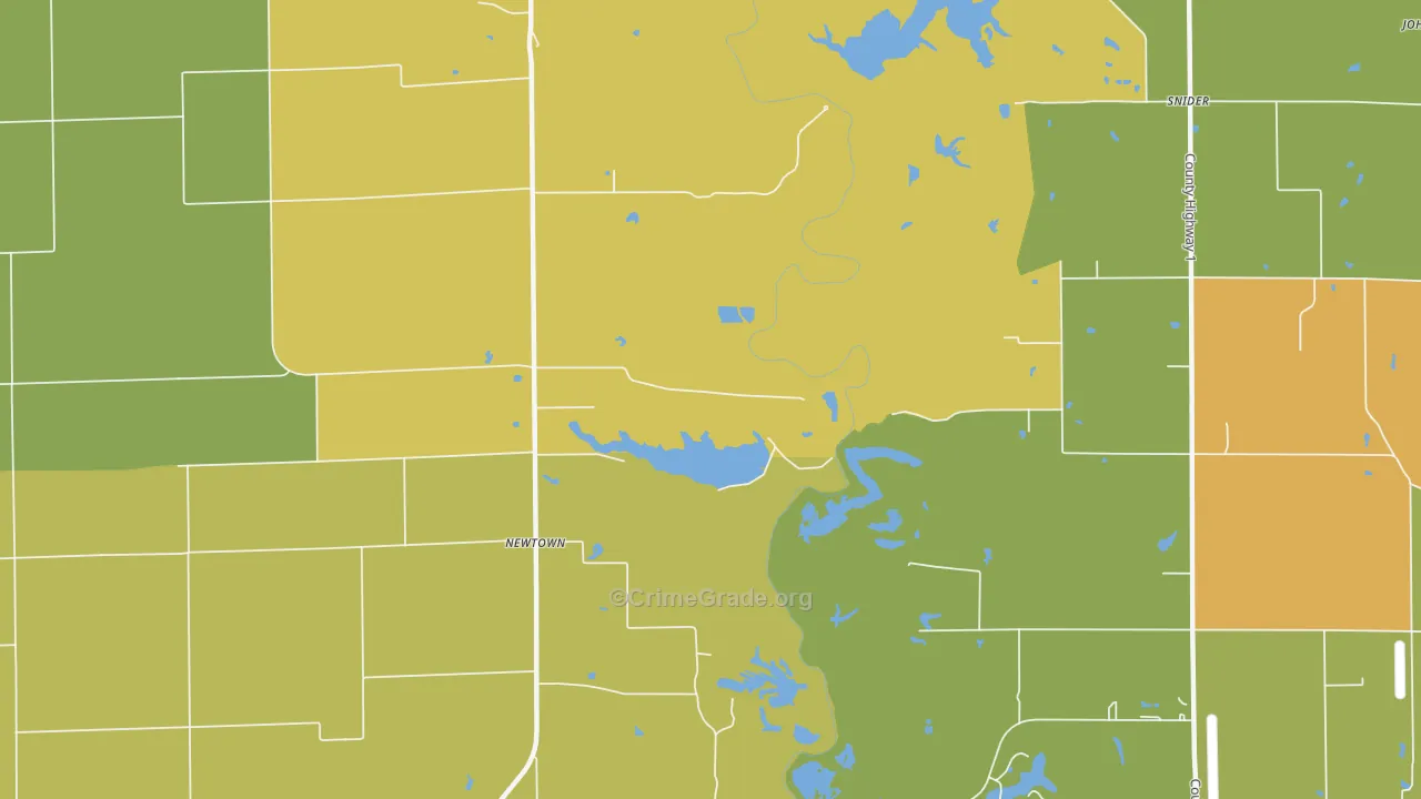 Newtown, IL Map of Murder Rates