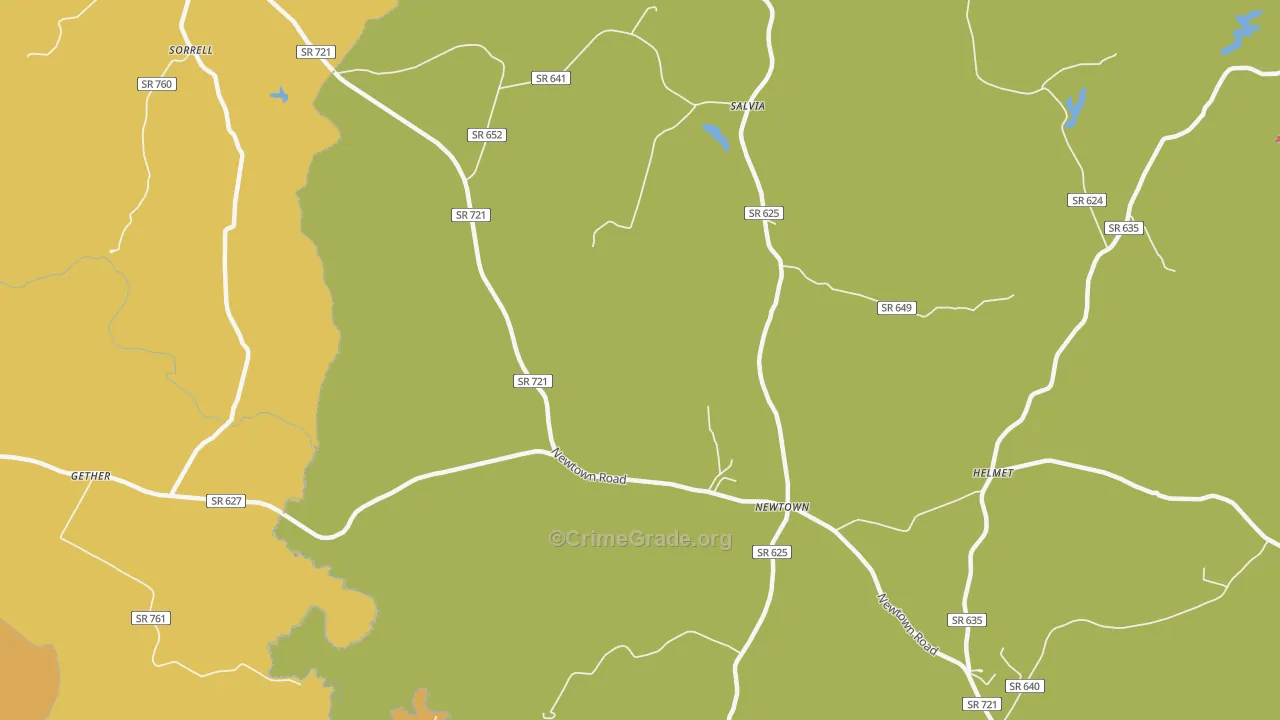 Newtown, VA Map of Murder Rates