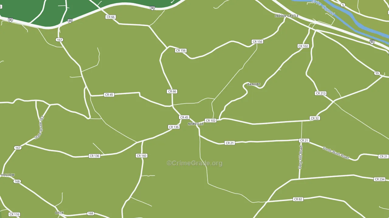 Newville, NY Map of Murder Rates