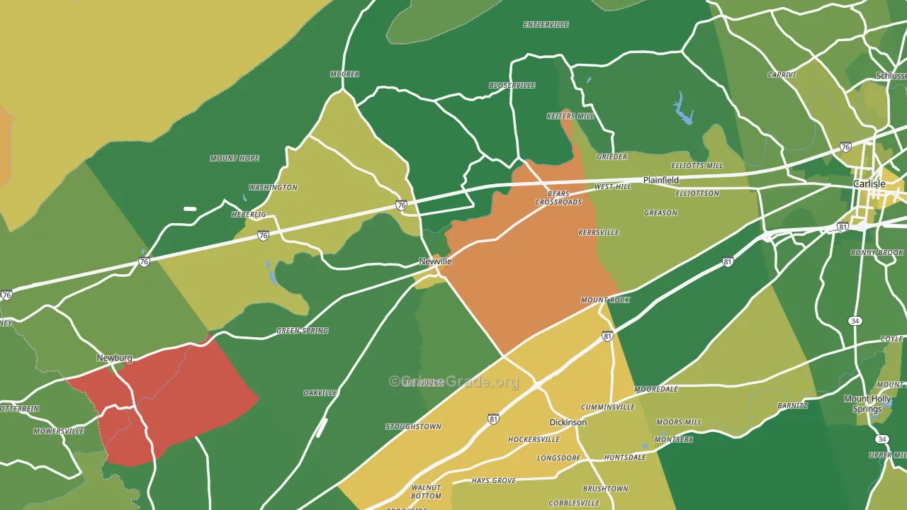 Newville, PA Map of Murder Rates