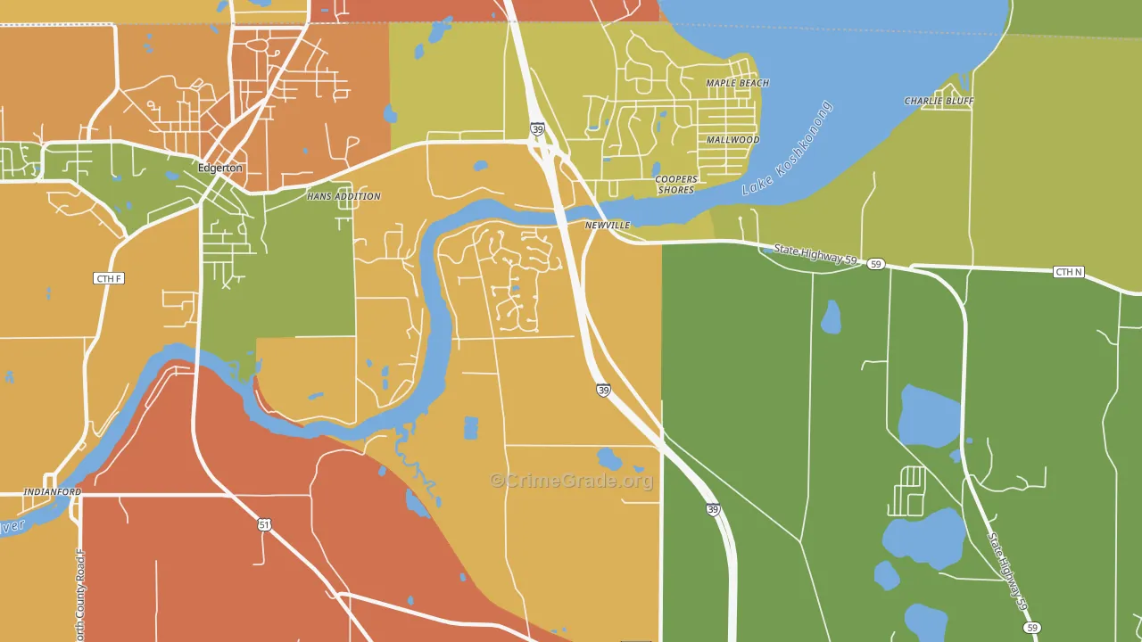 Newville, WI Map of Murder Rates