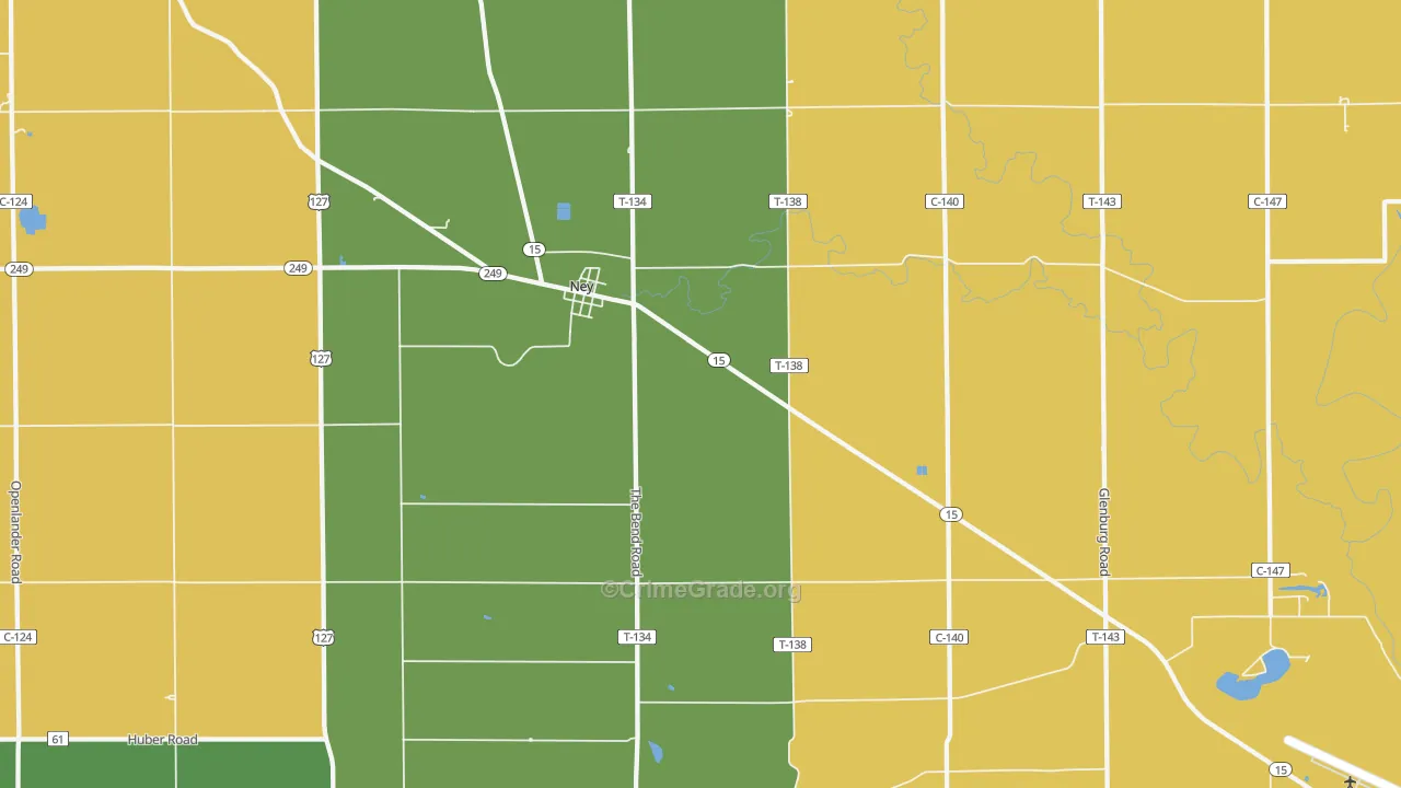 Ney, OH Map of Murder Rates