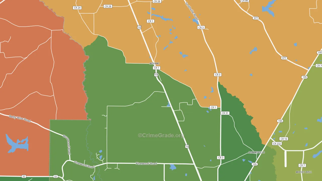 Neyami, GA Map of Murder Rates