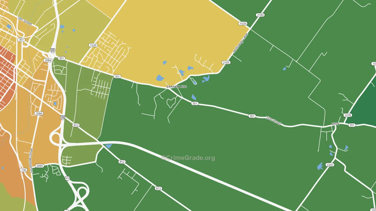 Niagara, KY Map of Murder Rates