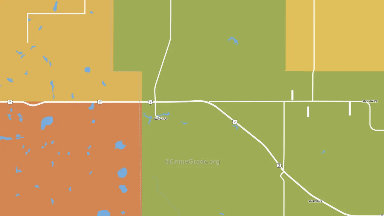 Niagara, ND Map of Murder Rates