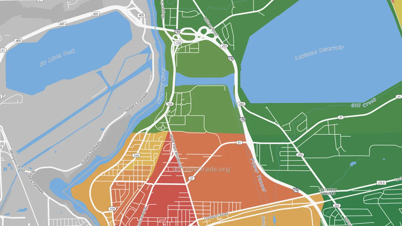 Niagara University, NY Map of Murder Rates