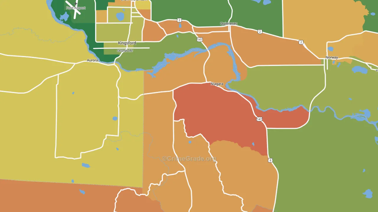 Niagara, WI Map of Murder Rates